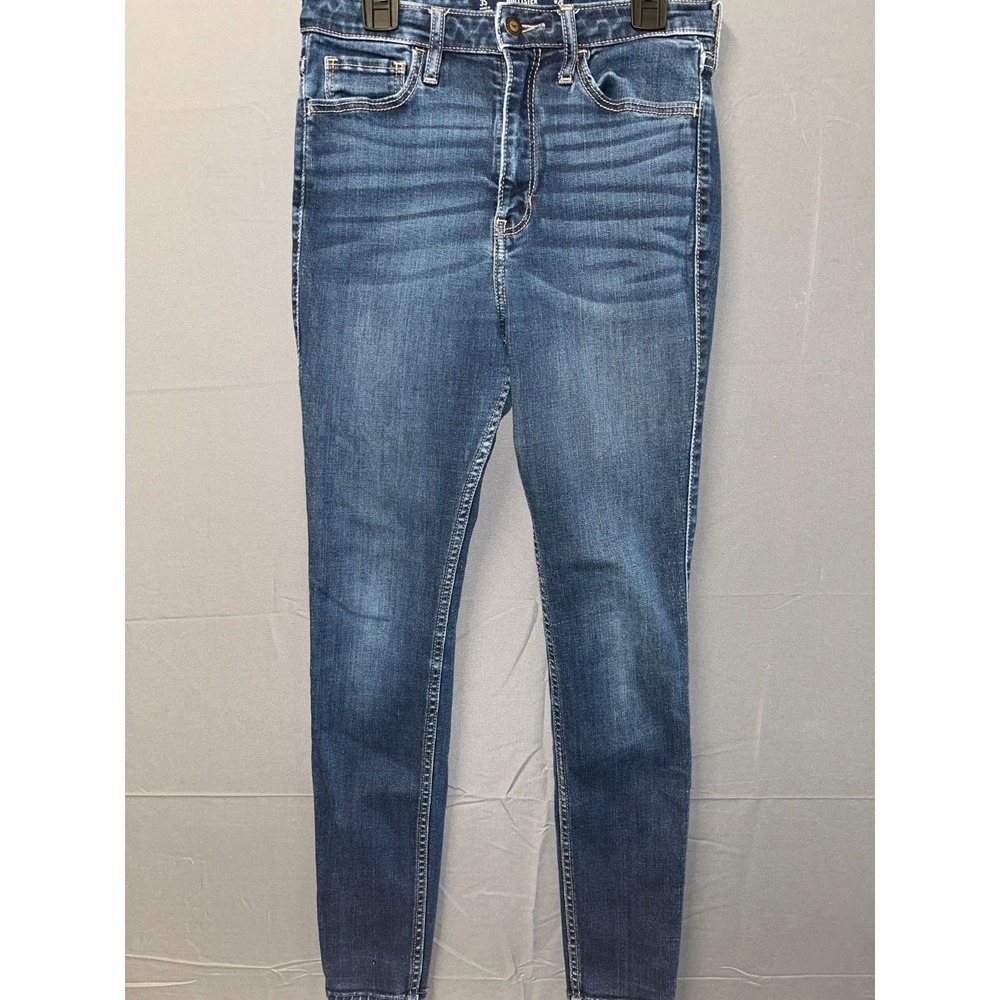 Hollister Super Skinny Jeans Girls 3S Blue Denim Cotton Stretch Ultra High Rise
